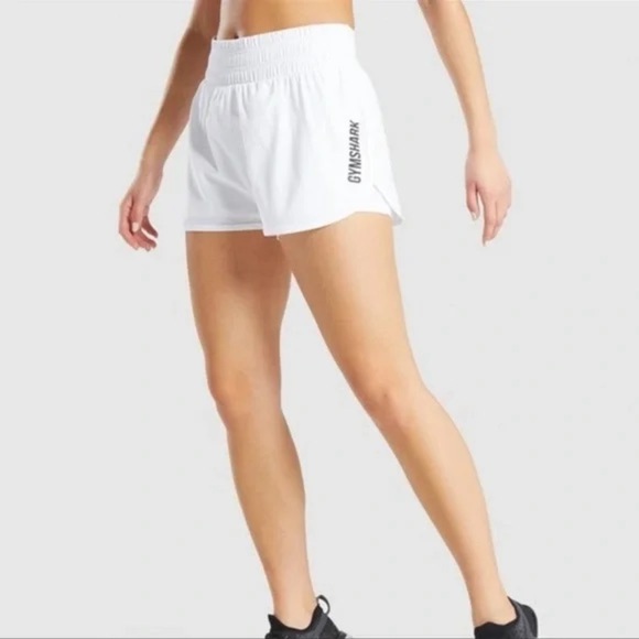 NEW Gymshark Pulse Elevate Mid-Rise Athletic Training Shorts White | Women’s XL - Picture 2 of 8